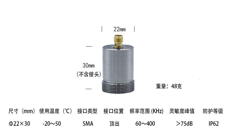 GI150/5本安防爆型内置26dB前放声发射传感器