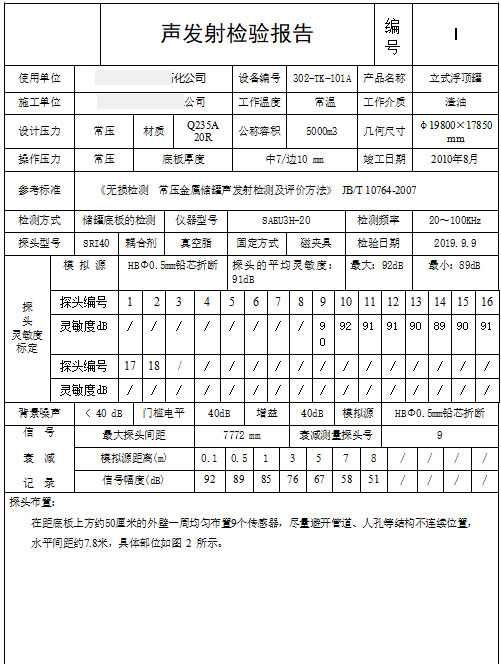 声发射储罐底板检测