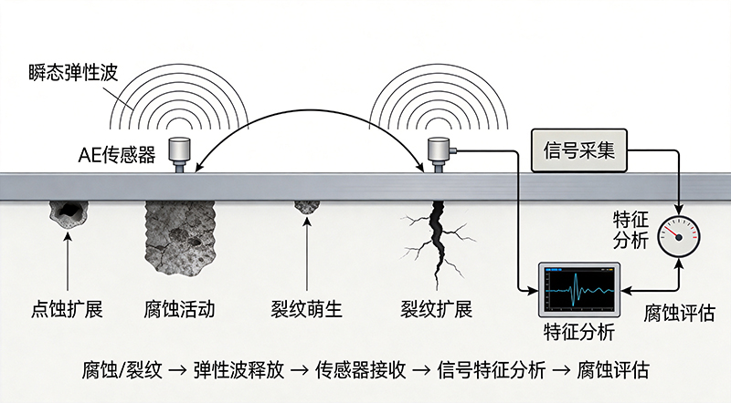 储罐底板腐蚀声发射监测原理